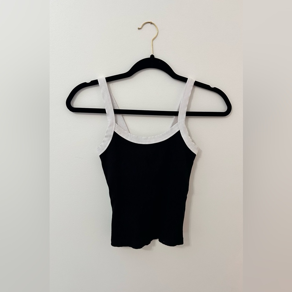 Black and White Ribbed Tank Top